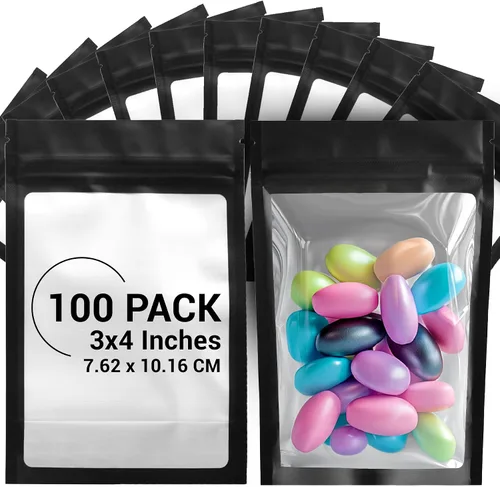 Miniatura 13 de COLSEN – Paquete de 100 bolsas planas herméticas resellables de mylar (tereftalato de polietileno/PET) metalizado, de 3 x 4 pulgadas