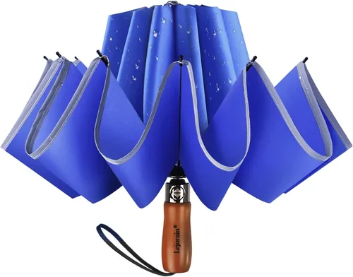 Miniatura 15 de Lejorain Golf Large Inverted Umbrella - Black Big Windproof Heavy Duty Upside Down 46/50/54 Inch Compact Reverse Car Automatic Folding Reflective
