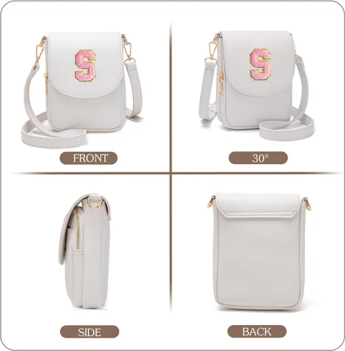 Miniatura 6 de Viverte Bolso Cruzado para Niñas Adolescentes Pequeñas, Bolso Inicial para Celular, Pequeña Cartera para Niños Pequeños, Bolso de Cuero con Tres