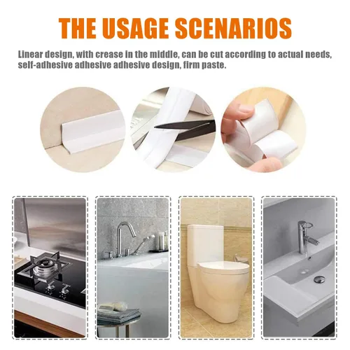 Miniatura 5 de Cinta de calafateo blanca impermeable para baño, sellado autoadhesivo para fregadero de cocina, baño, ventana, ducha, inodoro, pared de bañera