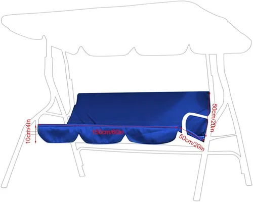 Miniatura 3 de Funda de asiento de columpio, cojines de columpio para exteriores, cojín de tela de tafetán de poliéster 190T de alta calidad, plegable, 59.1 x 19.7
