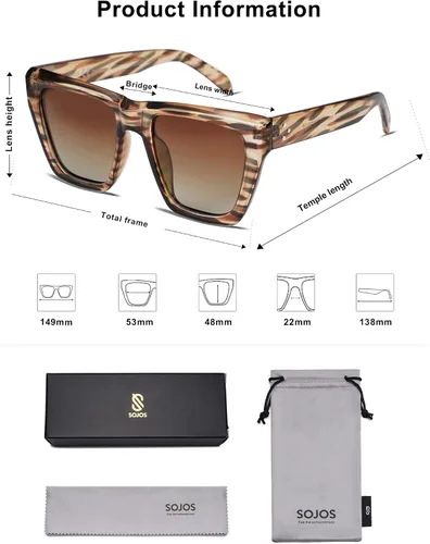 Miniatura 50 de SOJOS Fashion Oversized Square Cat Eye Polarized Sunglasses for Women Trendy Cateye Style Womens Sunglasses SJ2179