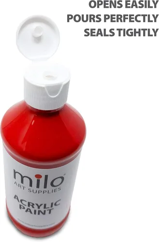 Miniatura 7 de milo Juego de pintura acrílica de 8 colores Botellas de 8 onzas Paquete de pintura acrílica de colores primarios para estudiantes Hecho