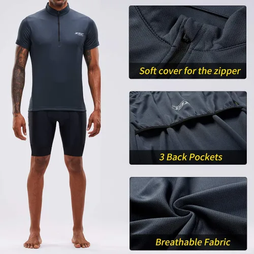 Miniatura 4 de XGC - Maillot de ciclismo de manga corta para hombre con tejido transpirable de secado rápido