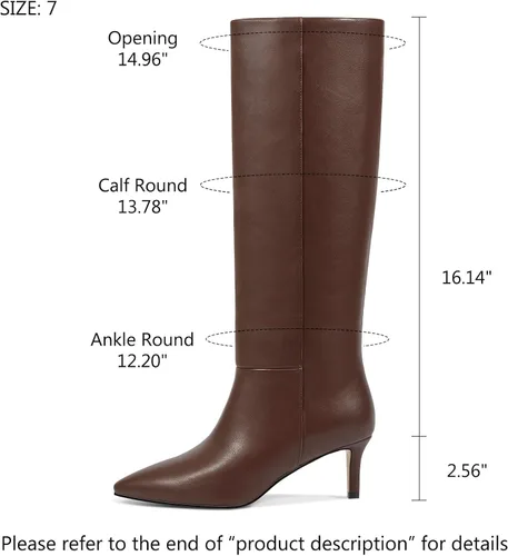 Miniatura 9 de wetkiss Botas altas hasta la rodilla para mujer, con tacón de gatito y diseño de punta puntiaguda, clásicas y sexys