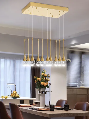 Miniatura 18 de ykolupty Candelabro Moderno de 138'', 20 Luces, Lámpara Colgante Moderna Negra, Candelabro Grande para Escalera, Vestíbulo, Sala de Estar, Negro