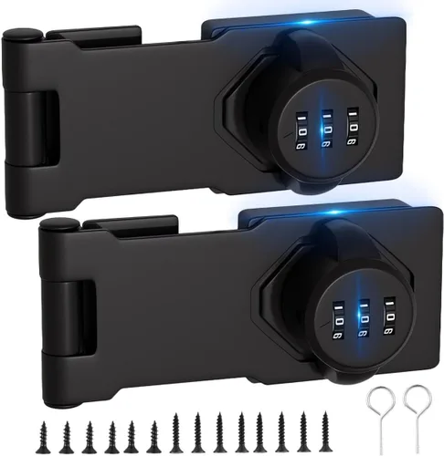 Miniatura 8 de Cerradura de puerta abatible de 3 dígitos con contraseña sin llave, cerraduras de combinación para gabinete, cerradura deslizante para armario