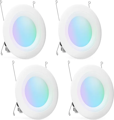 Miniatura 7 de Amazon Basics Luz empotrada inteligente de 5/6 pulgadas con downlight, que cambia de color, funciona solo con Alexa, WiFi de 2.4 GHz, paquete de 1