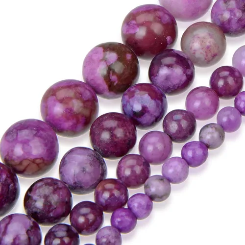 Miniatura 3 de Adabele - 35 piezas de piedras preciosas curativas de cristal de sugilita púrpura natural de 10mm (0.39 pulgadas), cuentas redondas sueltas