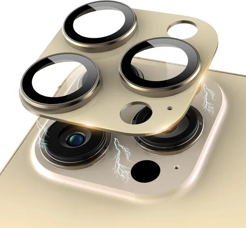 Miniatura 16 de Protector de lente de cámara con purpurina compatible con iPhone 15 Pro/iPhone 15 Pro Max, acrílico transparente más anillo de aleación de aluminio