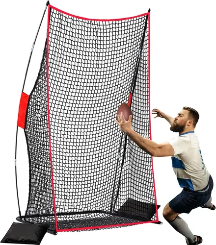 Red de tiro de fútbol para patadas – Base de hierro resistente de 4 x 7 pies para práctica de patio trasero, entrenamiento portátil de mariscal de
