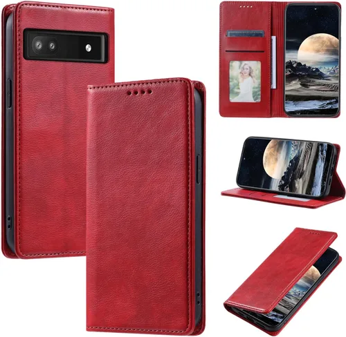 Miniatura 81 de Funda de cuero compatible con Google Pixel 7, compatible con Google Pixel 7 5G GVU6C GQML3 Flip Folio PU Funda de cuero negro