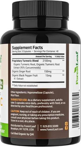 Miniatura 9 de Suplemento de cúrcuma extra fuerte de 2265 mg – Suplemento de curcumina de cúrcuma con pimienta negra BioPerine – Suplementos tuméricos