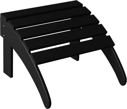 WestinTrends Reposapiés otomano Adirondack para patio al aire libre, taburete de madera de polietileno para todo tipo de clima, ampliamente Negro
