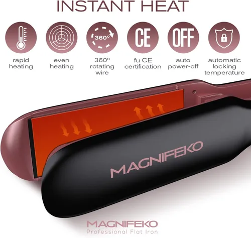 Miniatura 5 de Plancha de pelo de cerámica - Plancha - Plancha de Cabello Profesional (Negro)