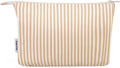 Miniatura 7 de Narwey Bolsa de Maquillaje Grande para Bolso de Cuero Vegano de Viaje Bolsa de Cosméticos con Cremallera para Mujeres, A-Negro