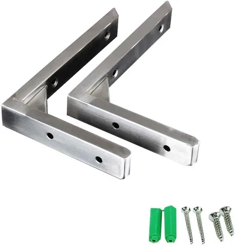 Miniatura 14 de Soportes triangulares de acero inoxidable para encimera de mármol grueso, 2 estilos, juego de 2 estantes de mesa de oficina resistentes para mesa