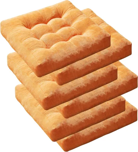 Miniatura 16 de Juego de cojines de suelo de 2 piezas, cojines grandes redondos para sentarse para adultos, cojines acolchados de corduroy para sala de estar
