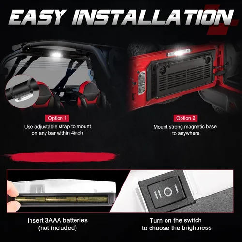 Miniatura 5 de OFFROADTOWN UTV - Luz interior universal para montaje en barra enrollable, luz LED, luz cúpula, luz enrollable para uso general, luz envolvente