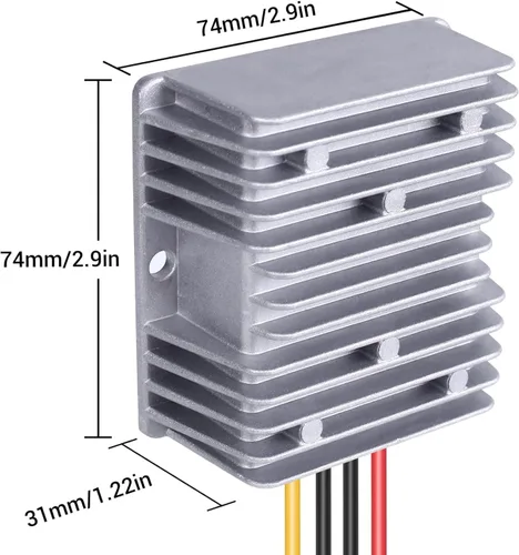 Miniatura 5 de Reductor de voltaje de 48V a 12V 10A 120W, convertidor DC-DC para carrito de golf, regulador de voltaje reductor IP68 impermeable con fusible