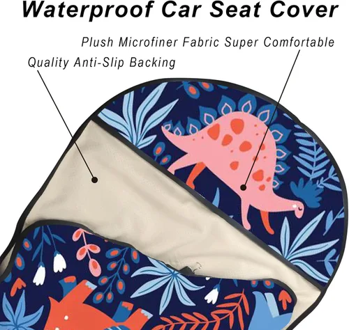Miniatura 5 de Funda protectora de asiento de automóvil, para asientos delanteros, para entrenamiento de gimnasio, correr, natación, playa y senderismo, Dinosaurio