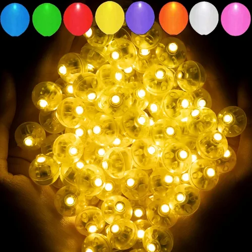 Miniatura 11 de Aogist 100 luces de globo Mutilcolor, luz de bola pequeña impermeable de largo tiempo de espera, lámpara LED redonda para linterna de papel, fiesta