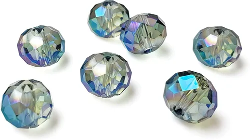 Miniatura 45 de Cuentas de vidrio Rondelle de 0.079 in para hacer joyas, cuentas espaciadoras de Briolette Crytal facetadas para pulseras, collares, aretes