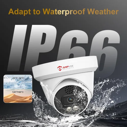 Miniatura 7 de Anpviz Sistema de cámara de seguridad PoE de 16 canales 4K con audio bidireccional, 16 cámaras de torreta IP con cable de 8 MP para exteriores