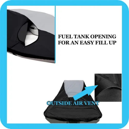 Miniatura 6 de TOP of THE LINE - Funda para moto acuática de alta resistencia compatible con Yamaha Wave Runner VX Deluxe 2007-2014, color negro y gris
