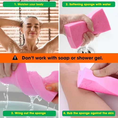 Miniatura 4 de Esponja exfoliante de baño, exfoliante de spa, esponja de ducha corporal de baño, removedor de esponja de piel muerta para adultos, bebés, mujeres