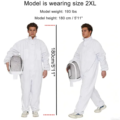 Miniatura 5 de LONGADS Traje de abeja profesional para hombres y mujeres, traje de apicultor con guante y capucha ventilada, traje de abeja de varios tamaños
