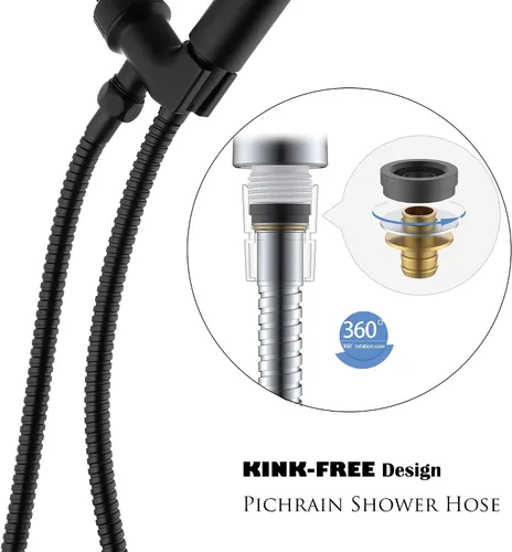 Miniatura 2 de Extensión de manguera de ducha, manguera de ducha extra larga de acero inoxidable de 72 pulgadas para cabezales de ducha de mano, repuesto de Mate