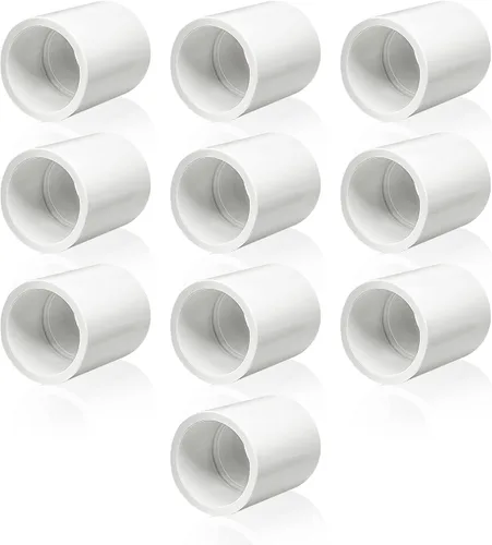 Miniatura 12 de 10 acoplamientos de tubería de PVC blanco