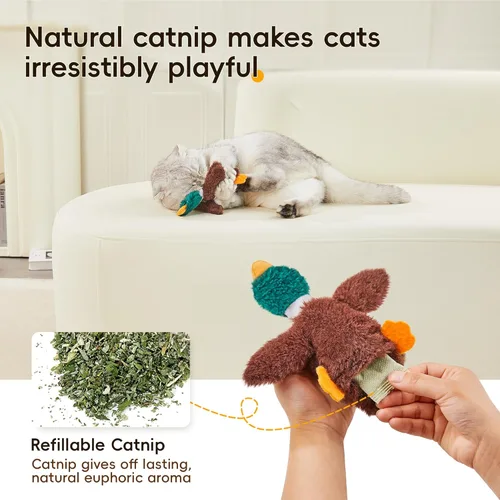 Miniatura 3 de Potaroma Juguetes para gatos con sonido crujiente de nébeda 2 piezas, juguete para gatitos sin relleno y sin desorden, juguetes interactivos