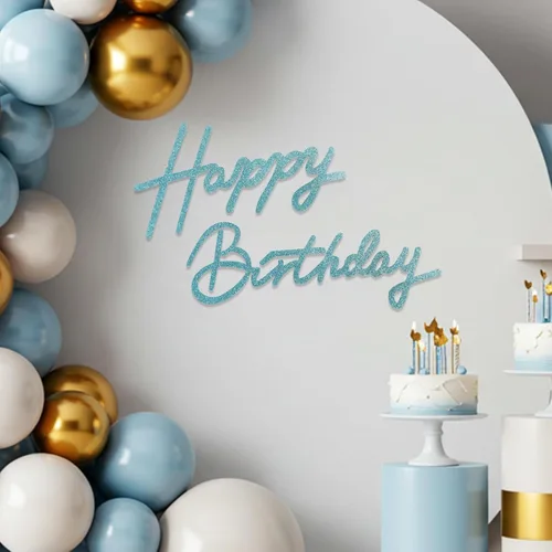 Miniatura 43 de TONIFUL Cartel de feliz cumpleaños para telón de fondo, pancarta de fieltro negro, incluye pegamento de puntos, perfecto para telón de fondo