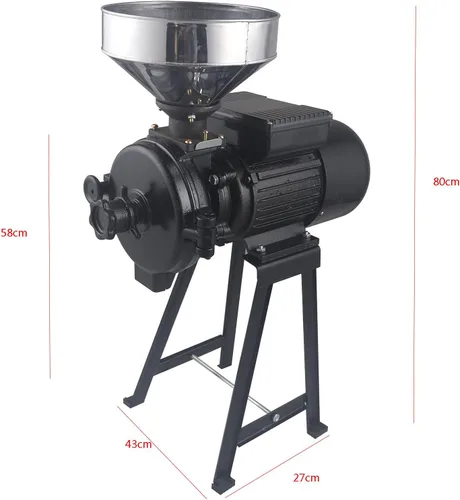 Miniatura 4 de Molinillo de maíz eléctrico de granos, máquina de molinillo de maíz comercial de 2200 W, máquina de molinillo de maíz de arroz resistente, avena