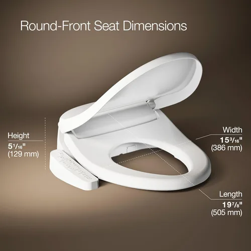 Miniatura 2 de Kohler PureWash E580 - Asiento de inodoro para bidé, redondo, color blanco, con tapa de cierre silencioso que evita golpes, varita autolimpiante