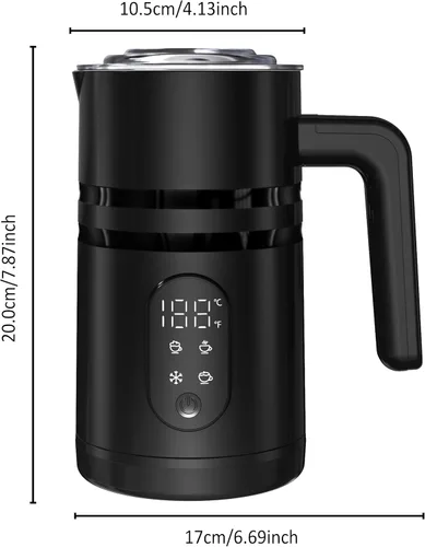 Miniatura 6 de Espumador de leche, vaporizador de leche eléctrico 4 en 1 para café con pantalla de temperatura, calentador de leche automático desmontable