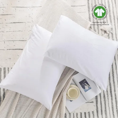Miniatura 7 de NEXHOME PRO Juego de 2 fundas de almohada estándar 100% algodón orgánico, cierre de sobre, tacto de lino texturizado natural, suave y duradero