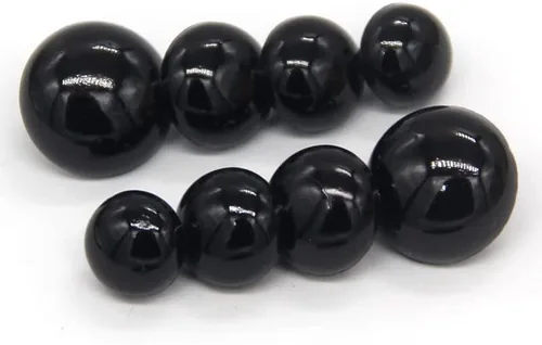 Miniatura 5 de 100 botones de seguridad negros de 0.394 pulgadas, cuentas redondas de plástico sólido abovedado, para ropa, camisas, faldas, abrigos, para juguetes