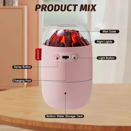 Miniatura 7 de Mini humidificador portátil para escritorio, dormitorio, planta de interior, 9.5 fl oz, humidificador para oficina o habitación pequeña, alimentado