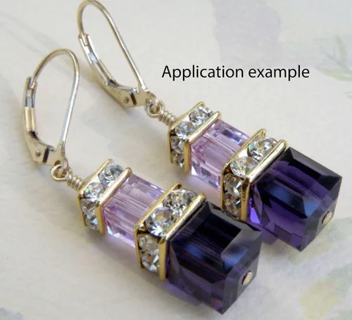 Miniatura 4 de 50 cuentas espaciadoras sueltas de Adabele grado A con diamantes de imitación transparentes de 0.197 in (0.2 pulgadas), latón chapado en oro