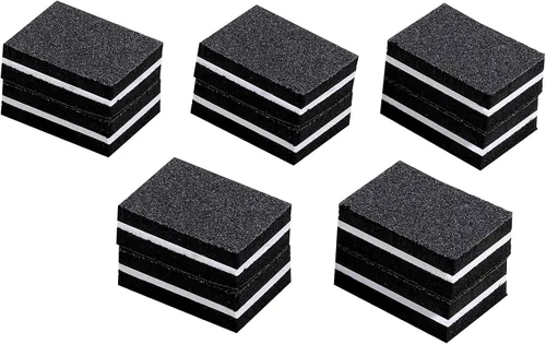 Miniatura 8 de 100 unidades de mini amortiguadores para uñas de grano 180/100 para uñas acrílicas para el cuidado de las uñas (negro)