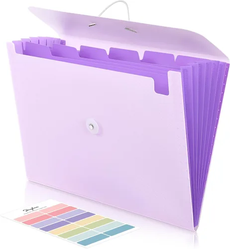 Miniatura 8 de SKYDUE Organizador de Archivos de Acordeón, Carpeta de Archivos Expandible con 7 Bolsillos, Organizador Portátil de Recibos, Papel de Facturas