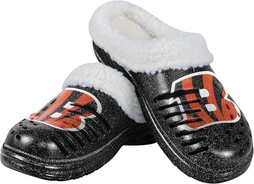 Miniatura 10 de FOCO - Zuecos con logotipo del equipo de la NFL para mujer, forro de sherpa y brillo