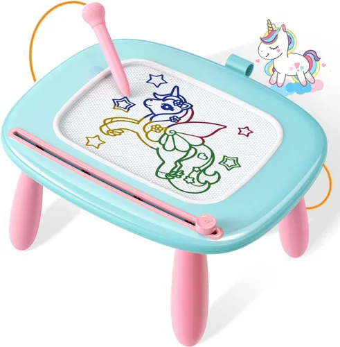 Seimome - Tablero de Dibujo Magnético, Juguete para Niñas de 1 a 3 Años, Tablero de Garabatos y Almohadilla Educativa para Bebés de 1, 2 y 3 Años de