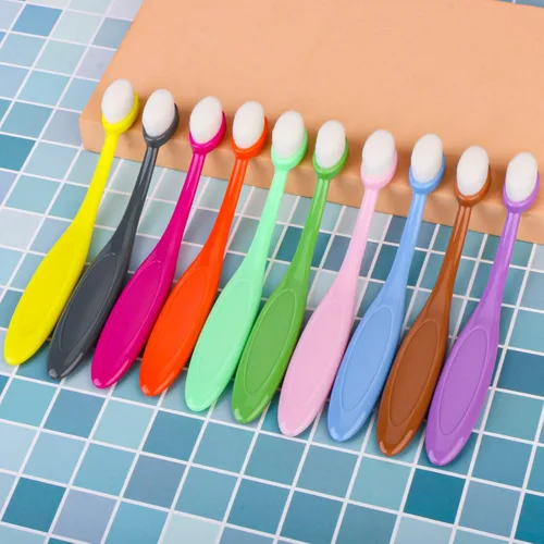 Miniatura 3 de Yoseng Paquete de 10 mini pinceles de mezcla de tinta, herramientas de mezcla de detalles pequeños de 0.5 pulgadas con asas de colores para hacer