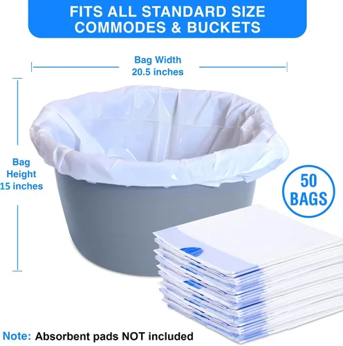 Miniatura 2 de Revestimientos desechables para orinal – 50, forros de inodoro para cama, bolsa de inodoro portátil, bolsas de orinal para inodoro portátil, forros