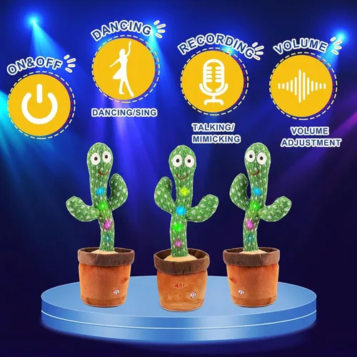 Miniatura 9 de Emoin - Juguete de cactus bailarín y parlante, juguete de cactus para bebé que canta canciones infantiles, juguete educativo interactivo que imita