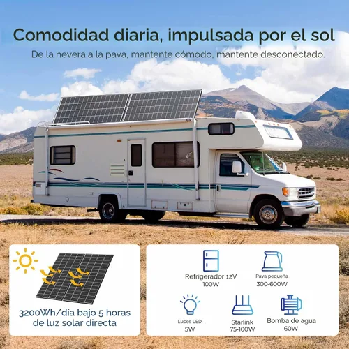 Miniatura 3 de Renogy - Paneles solares, 640 vatios, 18BB, tipo N, panel solar monocristalino de 12/24 voltios, 2 piezas de 320 vatios, configuración solar